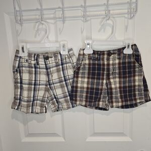 Children's Place Plaid Kids Shorts Set Size 24 Months